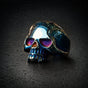 Keith Richards Inspired 'OLD SCHOOL' Blue-Tone Skull Ring (#R0878)