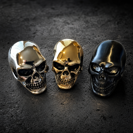 Knuckle Duster - Big And Heavy Skull Ring - Gloss Stainless Steel, Matte Black or Gold-Tone - 316L stainless steel unisex…