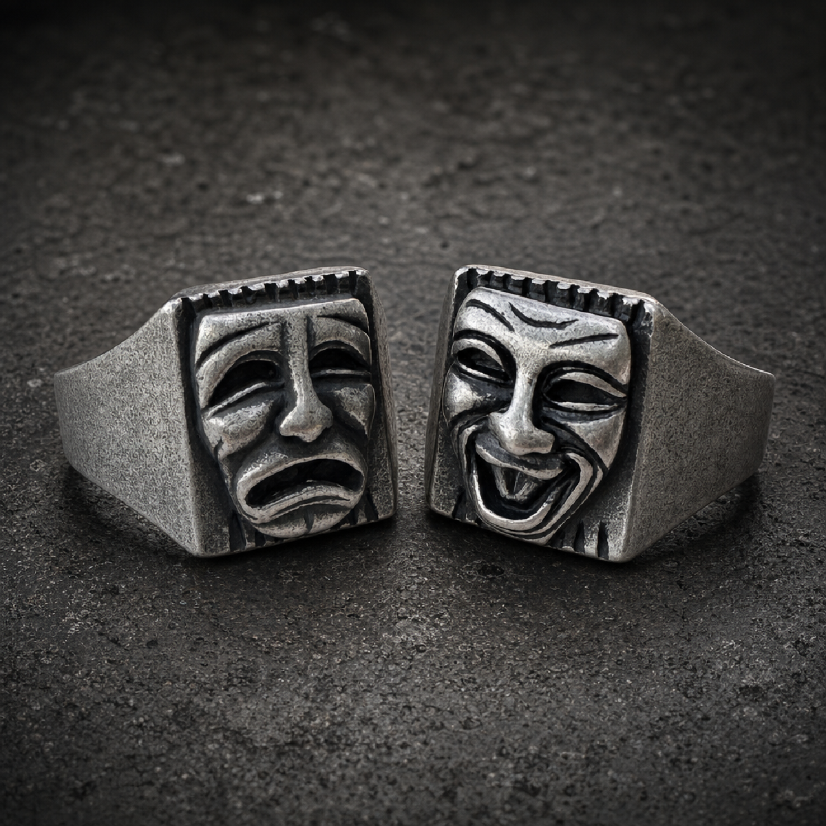 Laugh Now, Cry Later Rings (sold separate) - 316L stainless steel unisex jewelry (R0435)