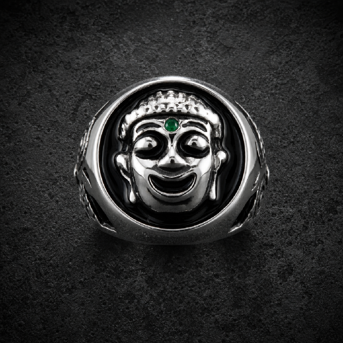Laughing Buddha Stainless Steel Ring - 316L stainless steel unisex jewelry (R0548)