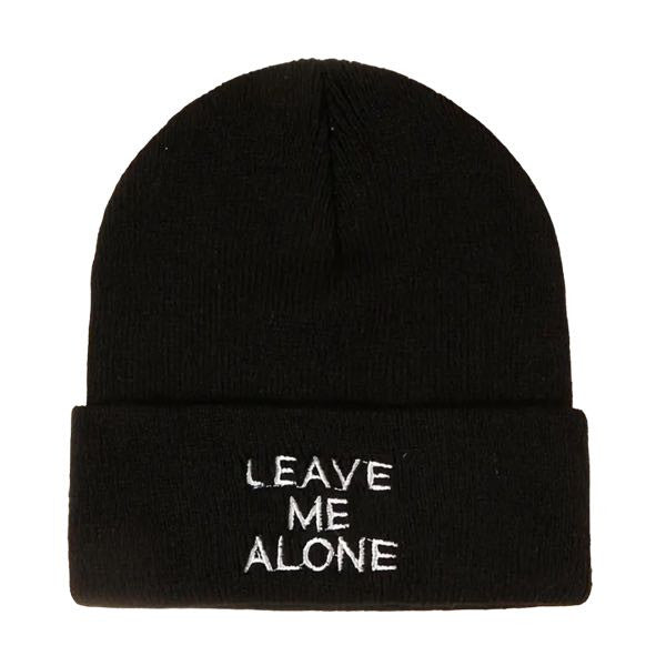 'Leave Me Alone' Embroidered Beanie