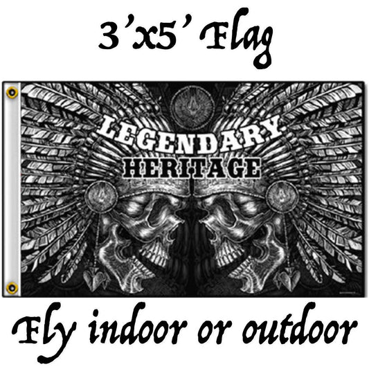 legendary heritage biker flag
