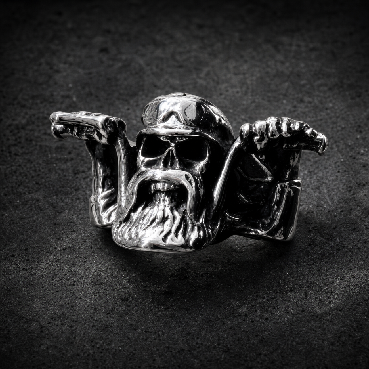 Life Behind Bars Skull ring - 316L stainless steel unisex jewelry (R0514)