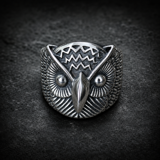 Lilith the Nite Owl - ring 316L stainless steel unisex jewelry (R0719)