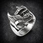 Live to Ride, Ride to Live Stainless Steel Ring With Eagle (#R0301)
