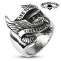 Live to Ride, Ride to Live Stainless Steel Ring With Eagle (LIVEFREE)