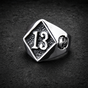 Lucky 13 Skull Outlaw Ring – Stainless Steel Power (#R0707)