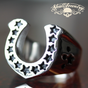 Big, Heavy & Bold Lucky Horseshoe Medallion Ring with Stars (#528)