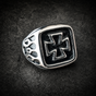 Maltese Cross & Flames Ring (#R0764)