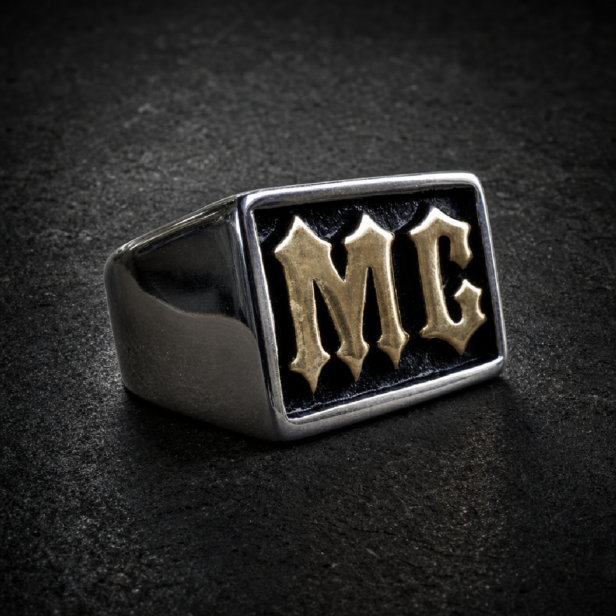 MC - Gold-Tone/Stainless Steel Ring - 316L stainless steel unisex jewelry (R0670)