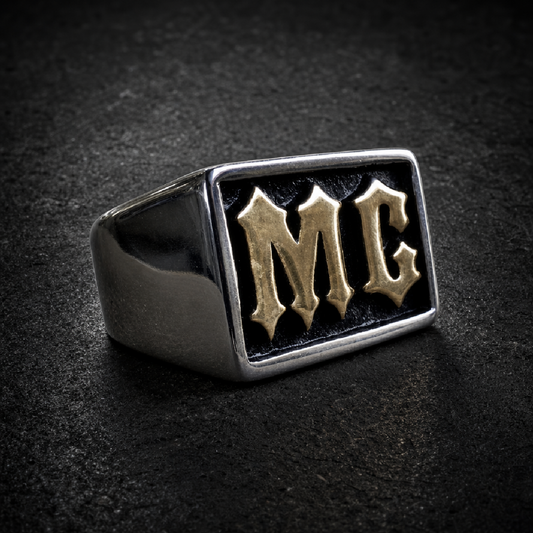 MC - Gold-Tone/Stainless Steel Ring - 316L stainless steel unisex jewelry (R0670)