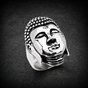 Meditating Buddha Stainless Steel Ring (#R0439)