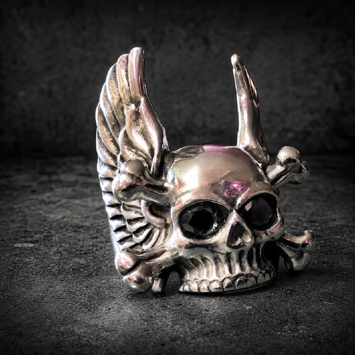 Memento Mori Winged Skull Ring – A Bold Reminder of Mortality & Legacy - 316L stainless steel unisex jewelry (R0754)