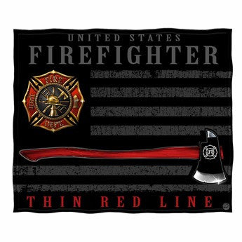 Firefighter Patriotic Flag Axe - Blanket