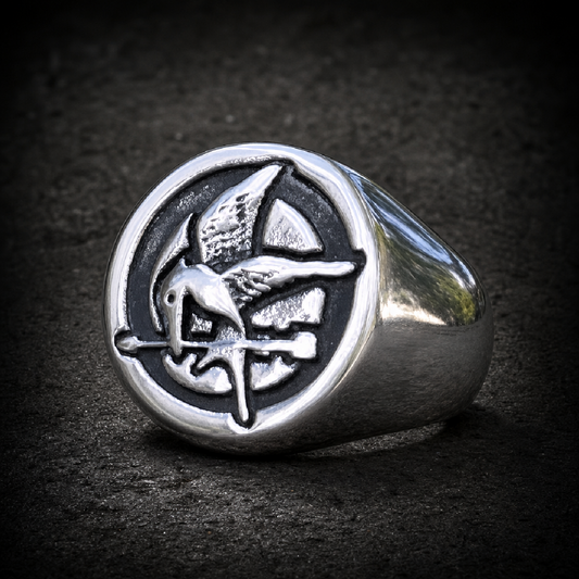 Mockingjay - Symbol of Rebellion Bird ring - 316L stainless steel unisex jewelry (689SJ08)
