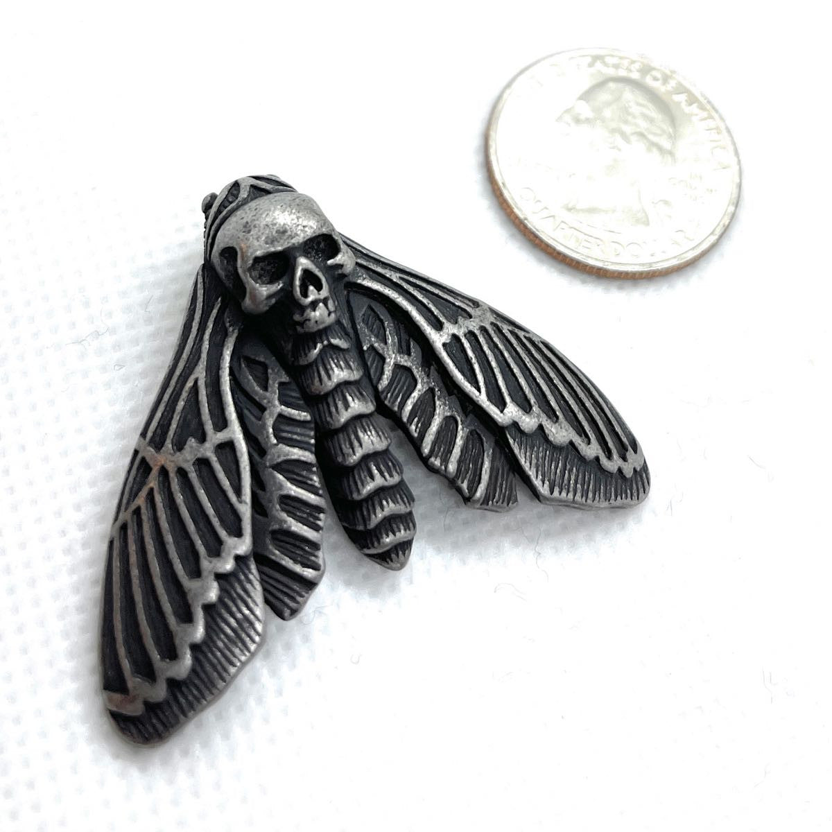 mothman pendant - size comparison