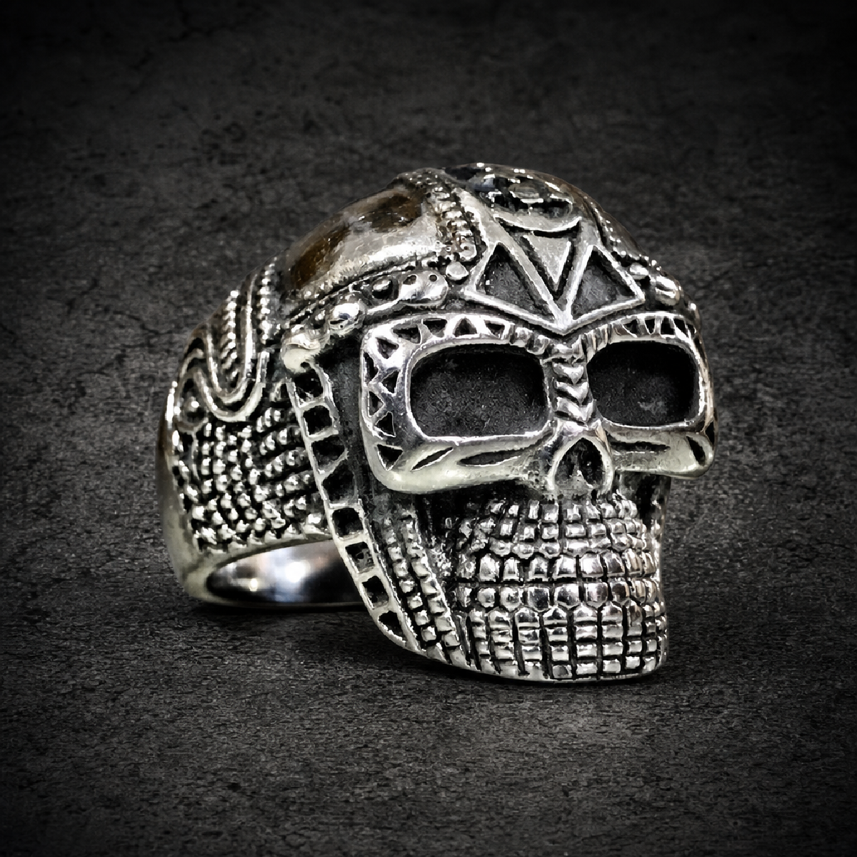Mr. Roboto Skull Ring - 316L stainless steel unisex jewelry (R0410)