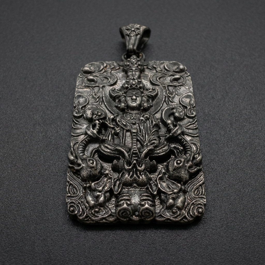 Drachenkönig Engraved Pendant, 316L stainless steel dragon king necklace