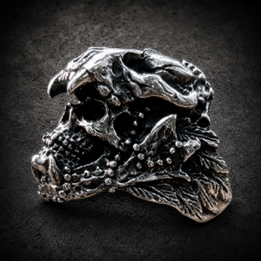 Mythical Jaguar Native American Skull Ring - 316L stainless steel unisex jewelry (R0418)