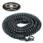REBEL BLACK Stainless Steel Mens 24" x 1/4" Franco Necklace (#n010)