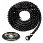 BLACK Stainless Steel Mens 24" x 1/6" Box Necklace (#n011)