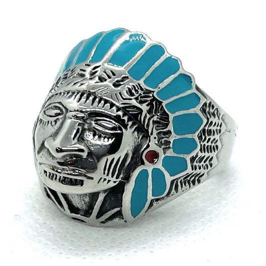 'Shaman Blues' Native American Ring (#237)