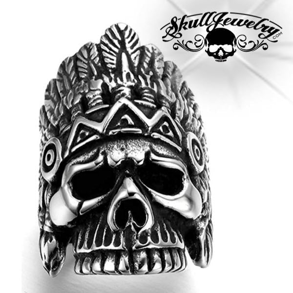 native american skull ring