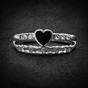 Noir Pulse Heart Ring (#R0867)