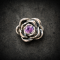 November Rain - PURPLE CZ Centered Fully Bloomed Rose Ring (#R0771)