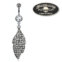 Cadenza On The Wind Dangle Leaf Navel Ring (#bellybutton004)