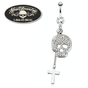 Bling Skull & Cross 316L Surgical Steel Navel Ring (Bellybutton006)