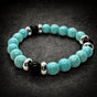 Ocean Seraphim — Natural Turquoise-Style & Black Onyx Warrior Bracelet (#B0152)