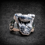 On The Road Again - Engine Ring with Skulls (#R0789)