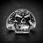 Ornate Open Mouth Skull Ring (#R0393)