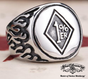 Outlaw Biker 1%ER Biker Ring With Flames on the Sides (#302)