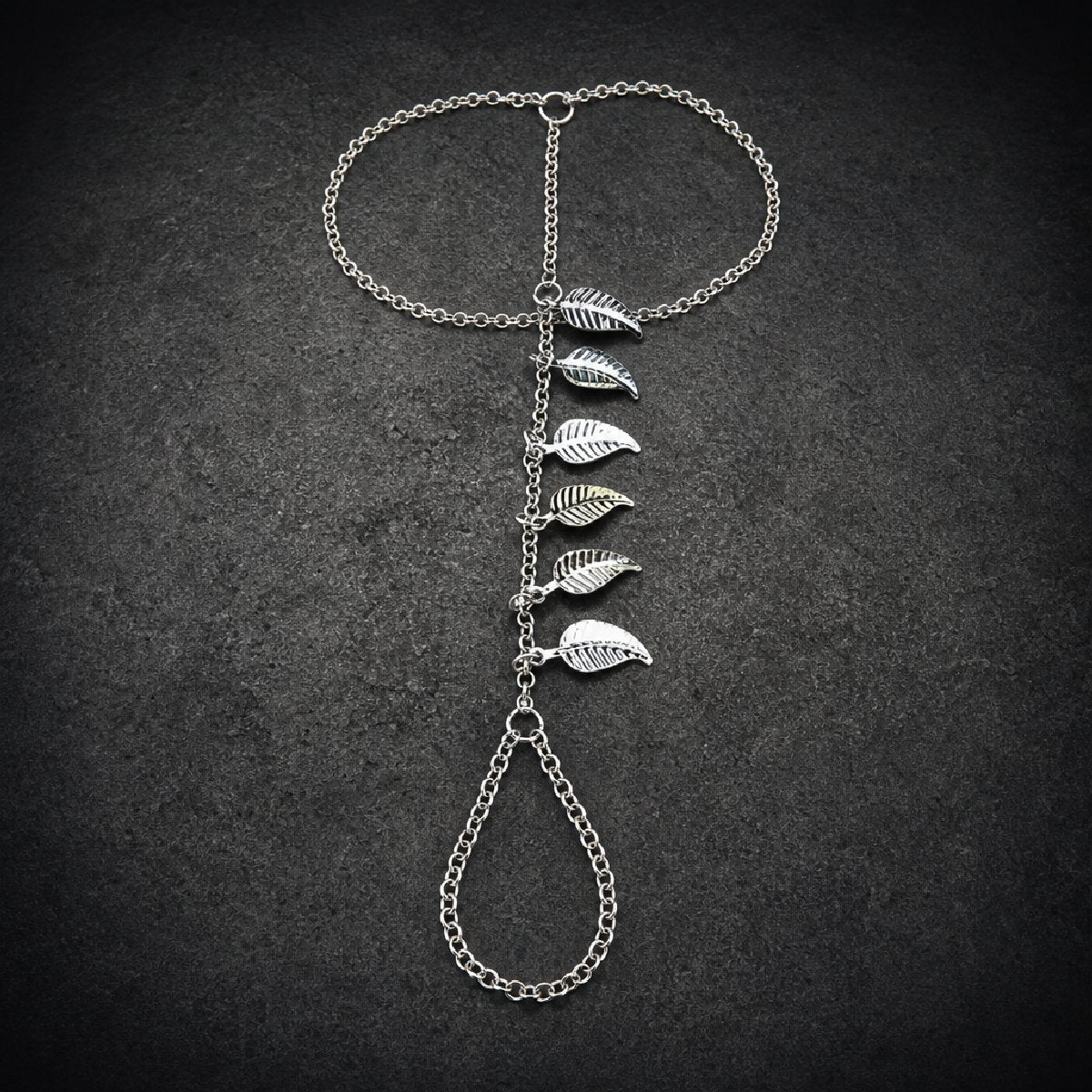 Over the Hills and Far Away Leaf Charms Slave Chain Bracelet (#m0011)