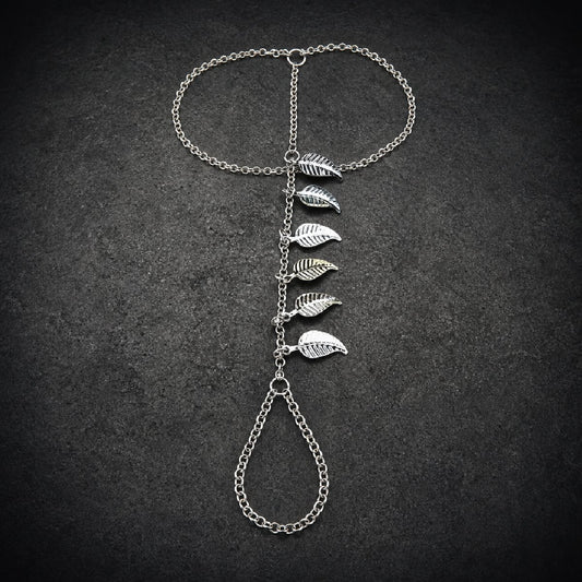Over the Hills and Far Away Leaf Charms Slave Chain Bracelet (#m0011)