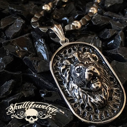 Big, Bold & Heavy Lion Pendant with Heavy Chain