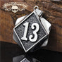 13 Pendant Big, Bold & Heavy Stainless Steel Pendant (#p261)