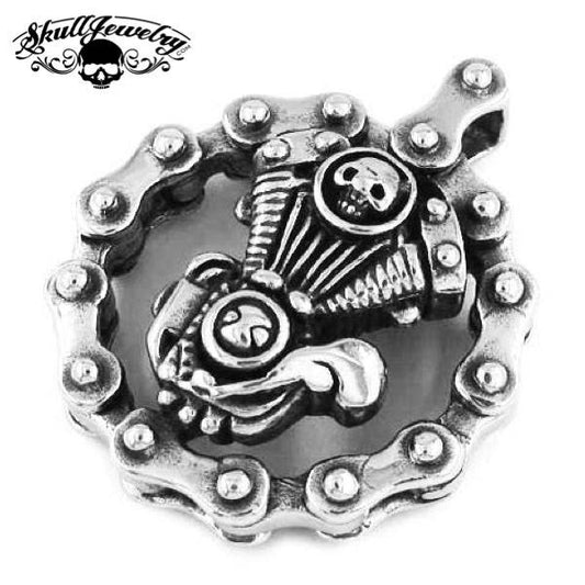 "Riders on the Storm" Big, Bold & Heavy Motorcycle Engine Pendant