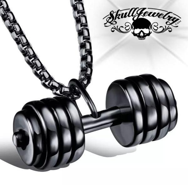 Black 'Deadlift' Dumbbell Pendant