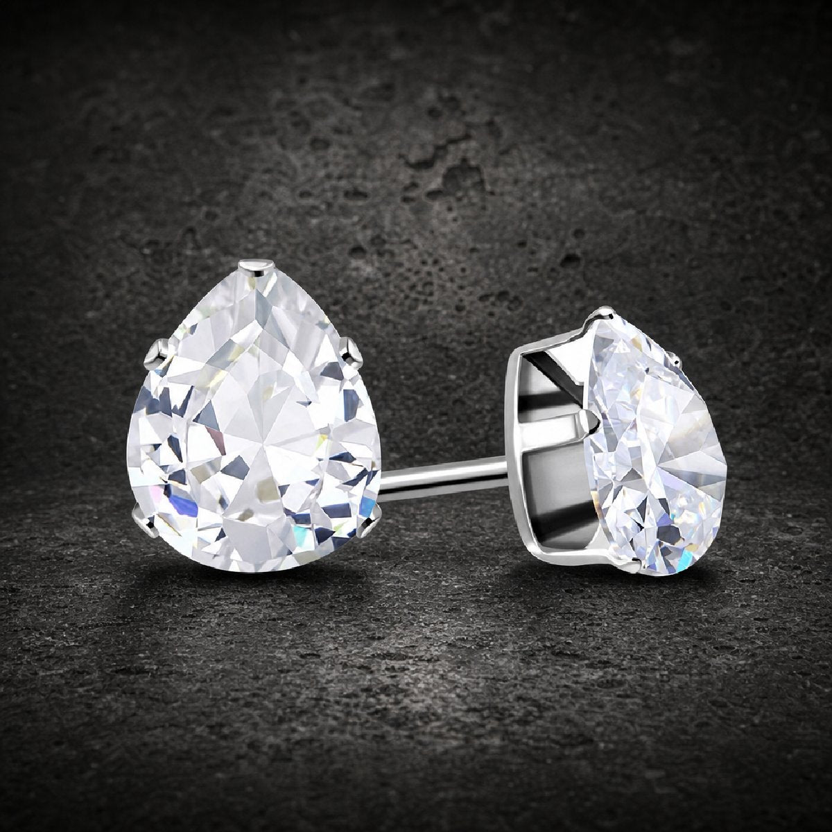 Pear Shaped CZ Earrings (#c584)