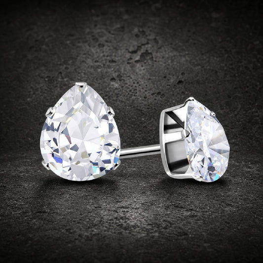 Pear Shaped CZ Earrings (#c584)