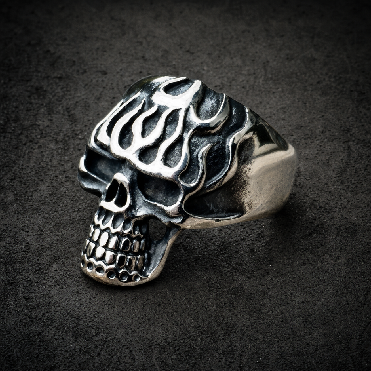 Play'n With Fire - Skull Ring - 316L stainless steel unisex jewelry (R0327)