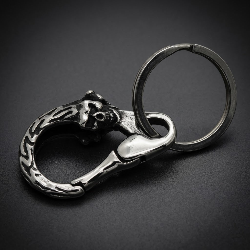 Apex Predator Key Holder featuring a fierce panther head design in 316L stainless steel