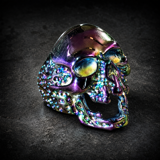 Psychedelic 'The Plague' Skull Ring - 316L stainless steel unisex jewelry (R0828)