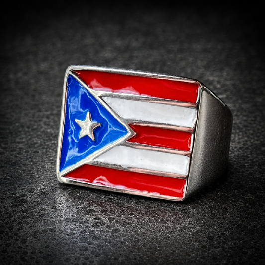 Puerto Rico Flag Ring - 316L stainless steel unisex jewelry (R0426)
