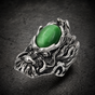 Puff the Magic Dragon - Big, Bold Ring with Green Stone (#R0656)