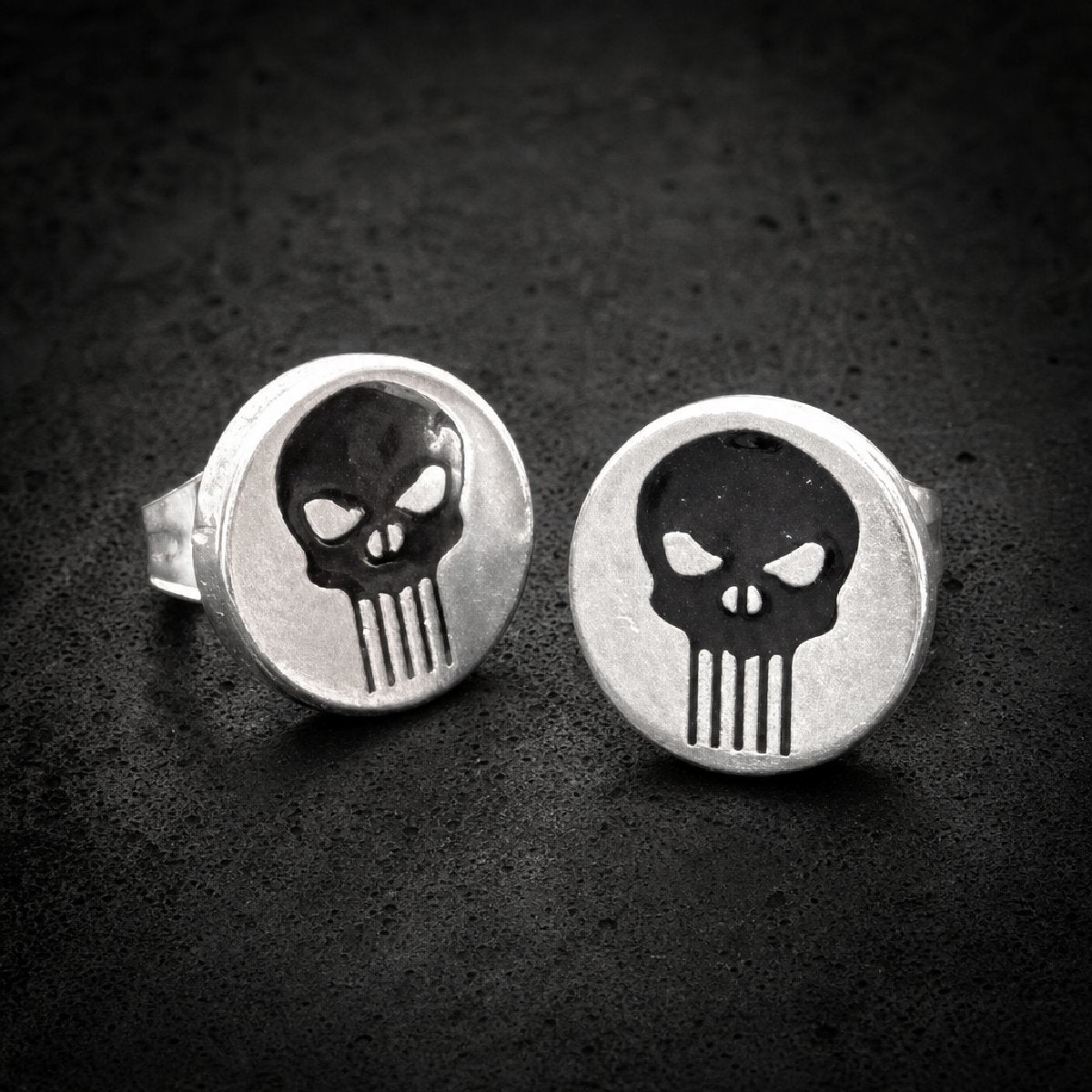 Punisher Skull Earrings (#c491)