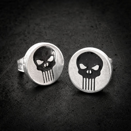 Punisher Skull Earrings (#c491)
